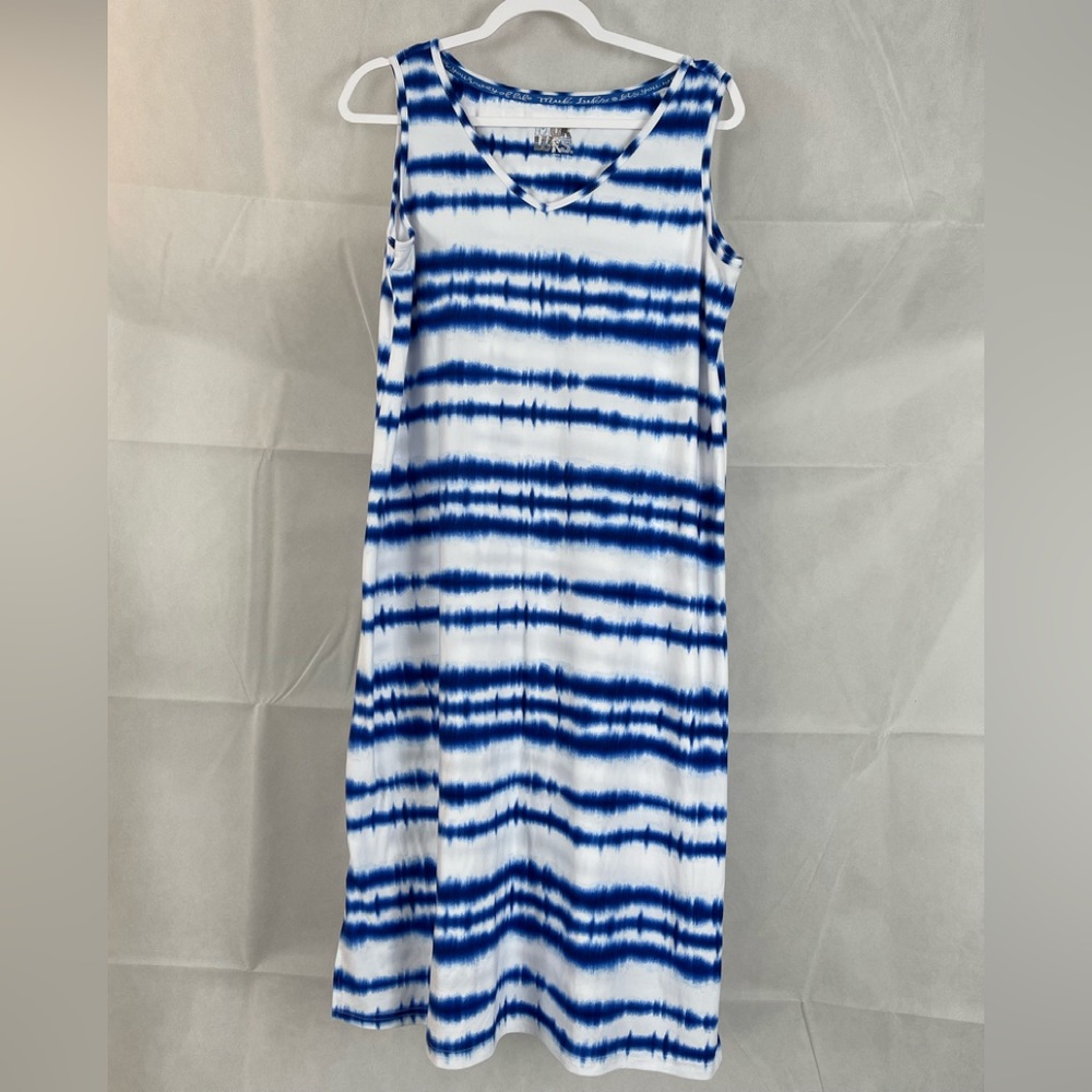The original Muk Luks Cloud Jersey Knit Tye Dye Midi Dress Women Size PL